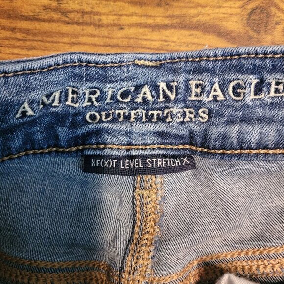 American Eagle Hi Rise Shortie Shorts Size 0 Next Level Stretch Ripped - Picture 5 of 10